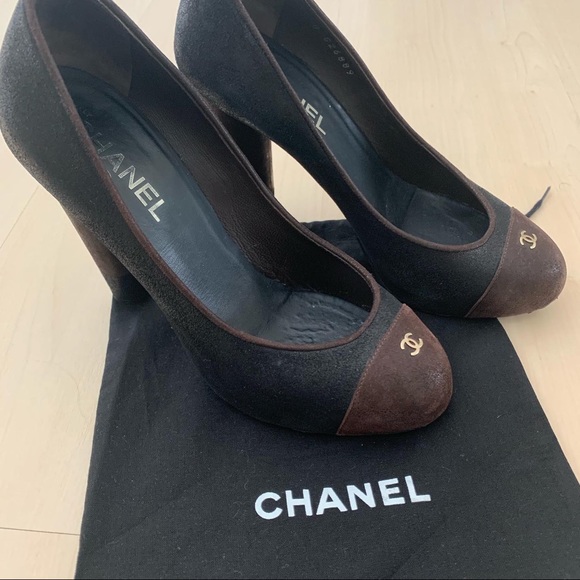 Chanel Classic Chanel pumps hidden platform. Size 38.5 with dustbag - Picture 11 of 13